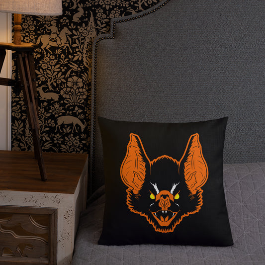 All Hallow's Bat Premium Throw Pillow